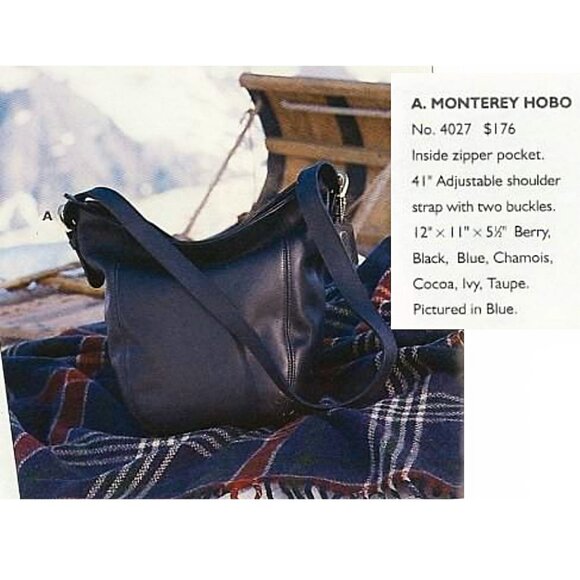 New, Unused Coach Vintage Item - Monterrey Hobo Bag 4027 in Denim Blue, 1990s - Picture 5 of 12